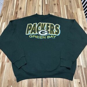 Vintage Green Bay Packers Sweatshirt Mens XL Green Crewneck NFL USA 90s